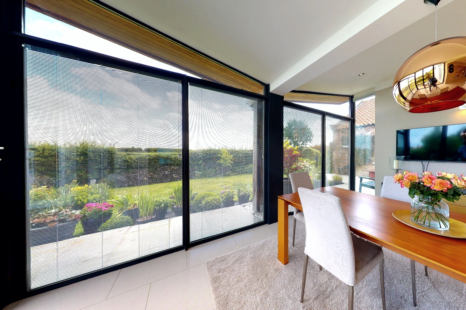 Contemporary Single Storey Extension Butterfly Inverted Roof Internal and Fascia Underside View