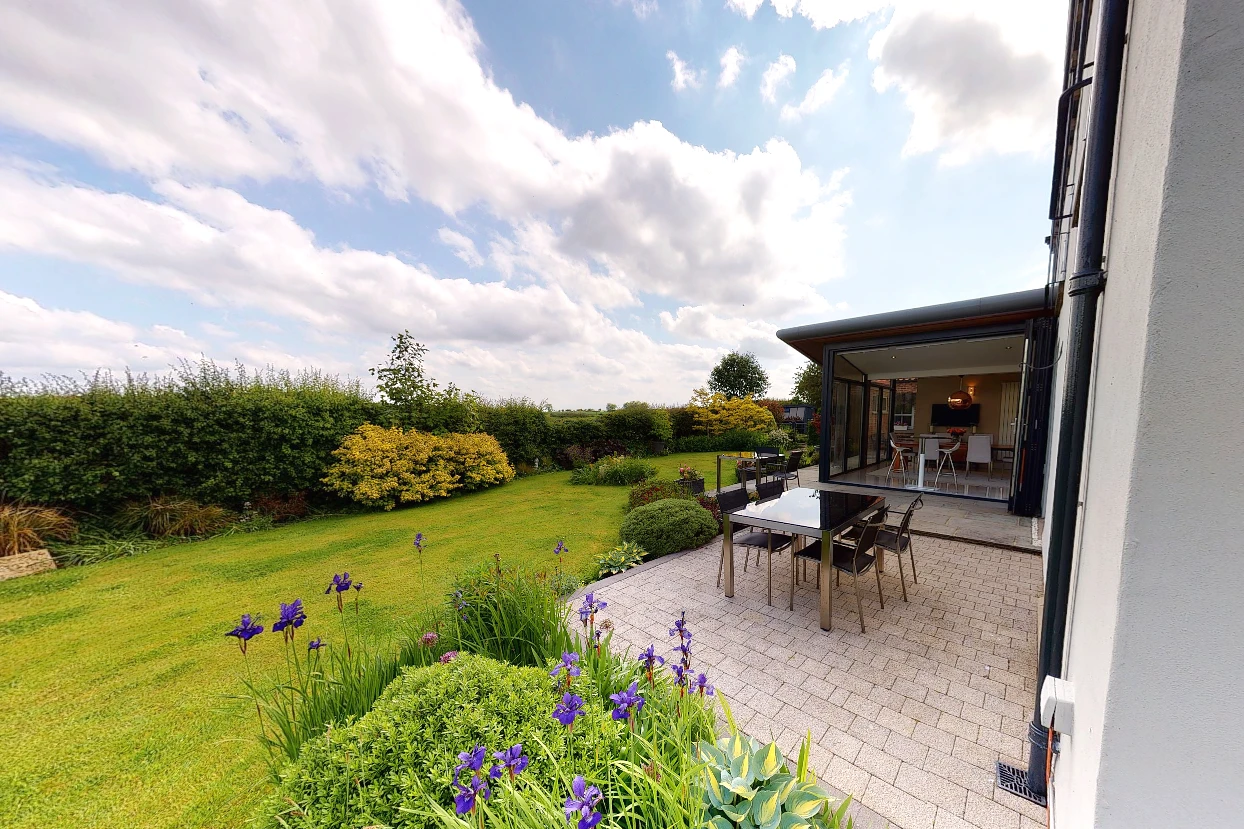 Contemporary Single Storey Extension Garden Room with Butterfly Inverted with Roof North Yorkshire Views